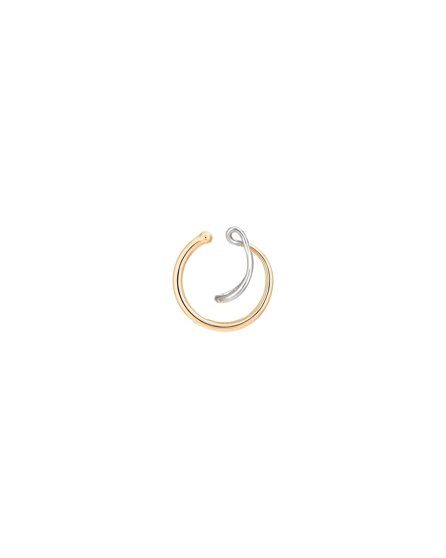 Mono Needle Cuff in vermeil & silver - Gold & silver