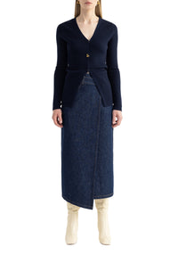 Cardigan Neela cintré en laine - Midnight