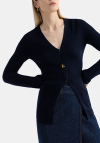 Cardigan Neela cintré en laine - Midnight