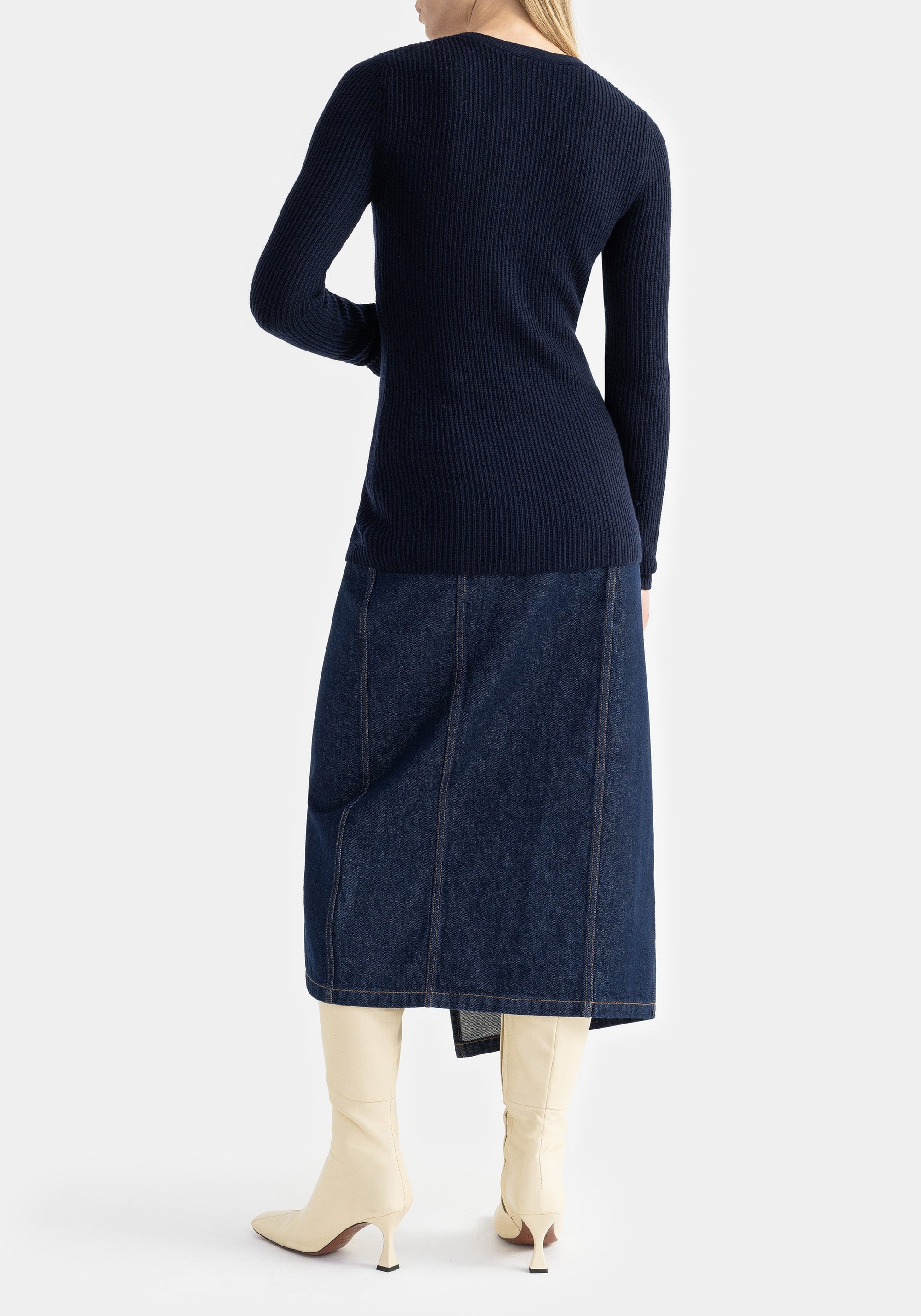 Cardigan Neela cintré en laine - Midnight