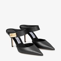 Mules Nell 85 en cuir embossé - Black
