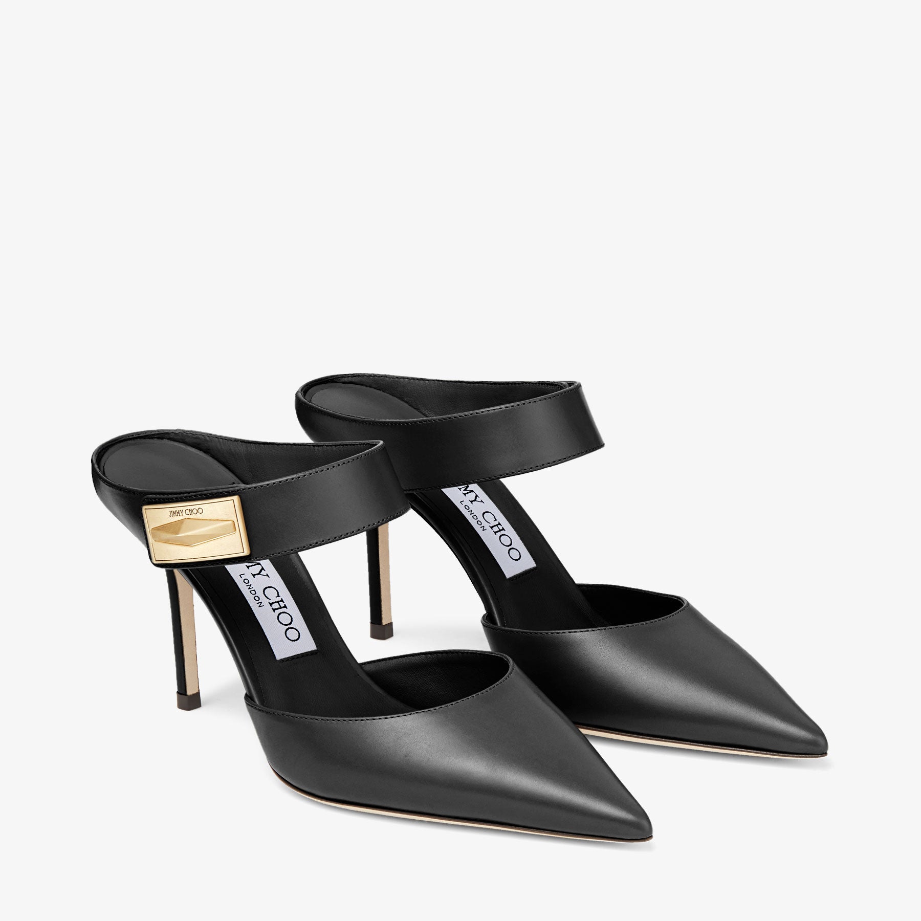 Mules Nell 85 en cuir embossé - Black