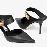 Mules Nell 85 en cuir embossé - Black