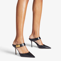 Mules Nell 85 en cuir embossé - Black