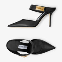 Mules Nell 85 en cuir embossé - Black