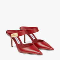 Mules Nell 85 en cuir - Cranberry