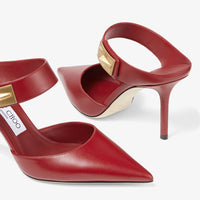 Mules Nell 85 en cuir - Cranberry