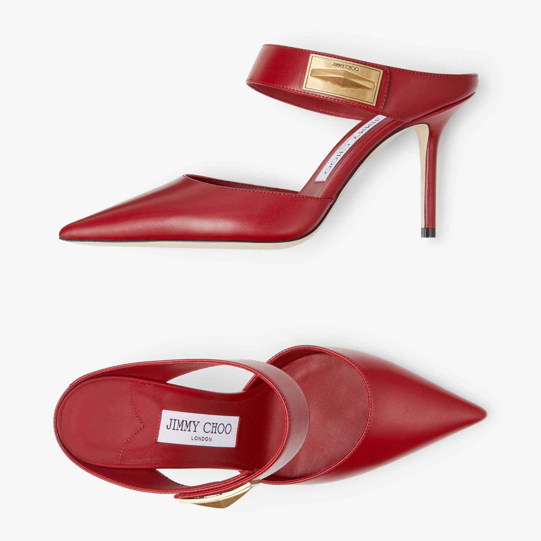 Mules Nell 85 en cuir - Cranberry