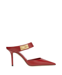 Mules Nell 85 en cuir - Cranberry