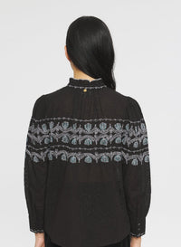 Blouse brodée Nelly - Black