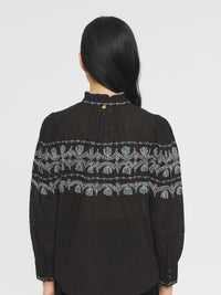 Blouse brodée Nelly - Black