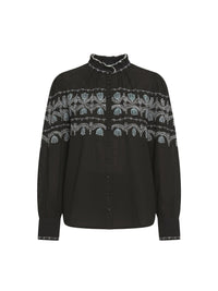 Blouse brodée Nelly - Black