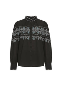 Blouse brodée Nelly - Black