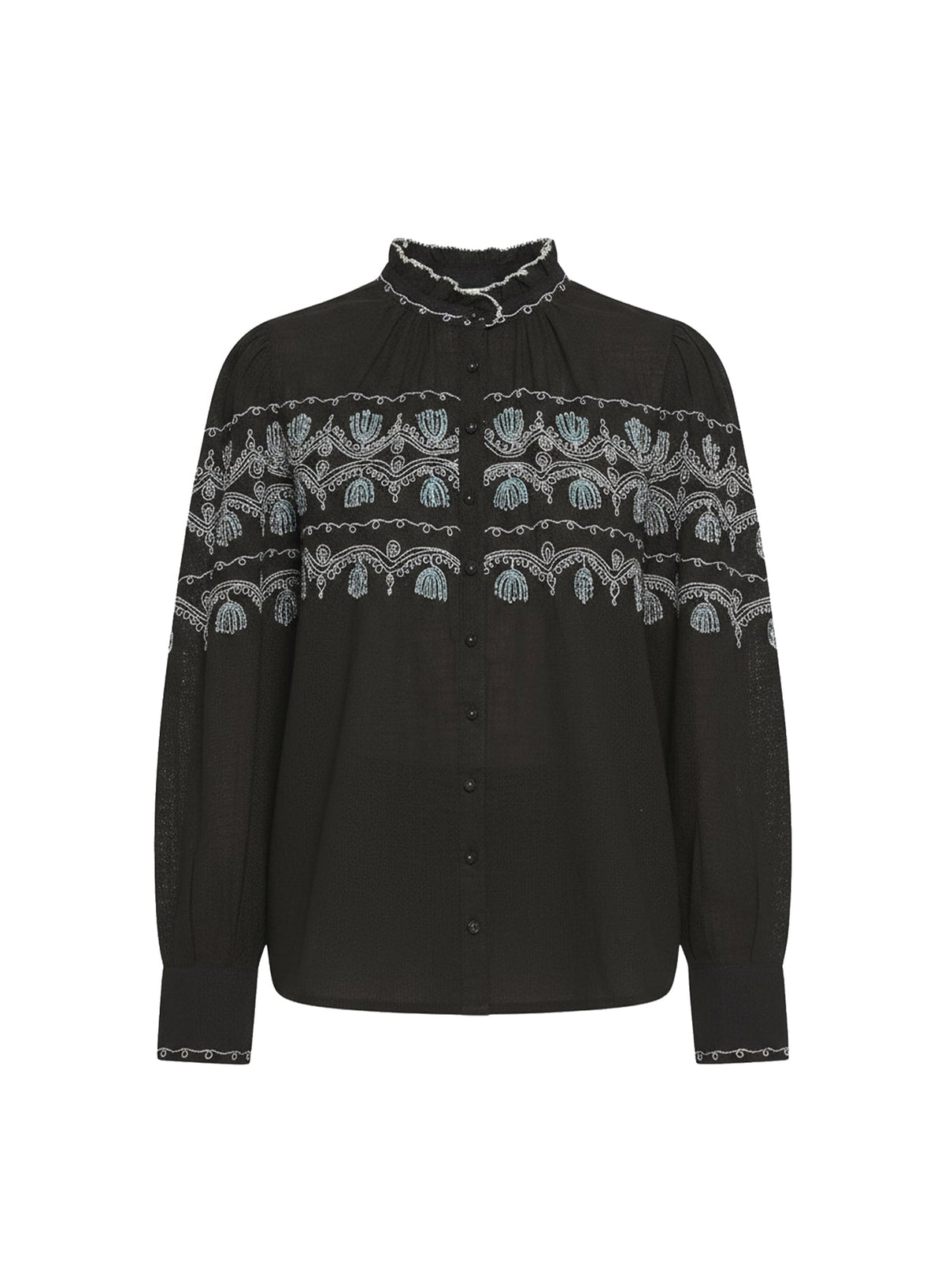 Blouse brodée Nelly - Black