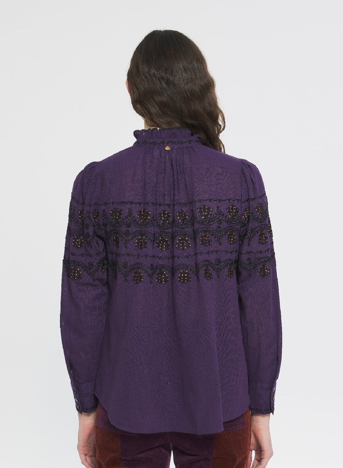Blouse brodée Nelly - Purple