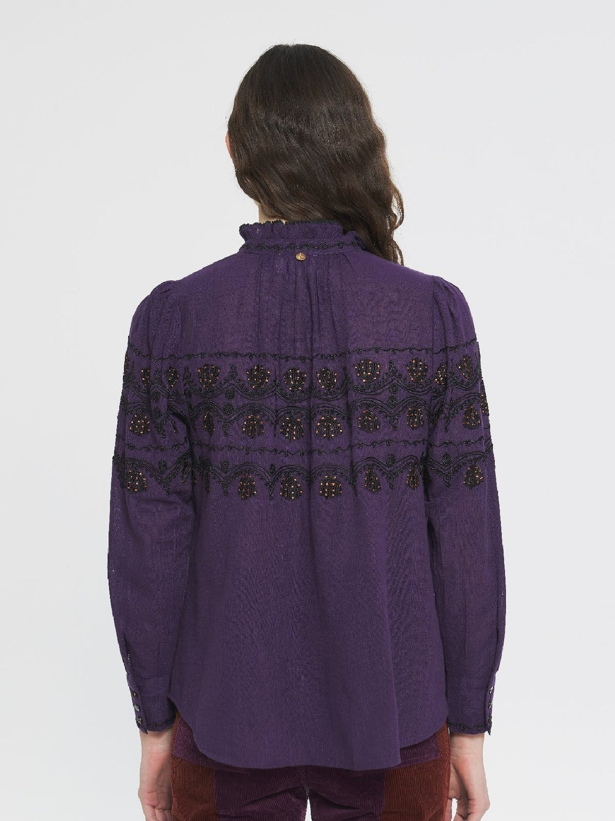 Blouse brodée Nelly - Purple