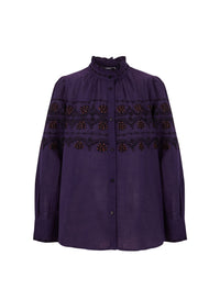 Blouse brodée Nelly - Purple