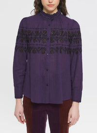 Blouse brodée Nelly - Purple
