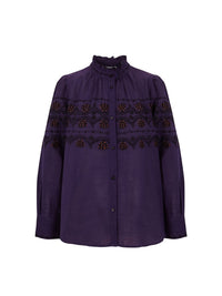 Blouse brodée Nelly - Purple
