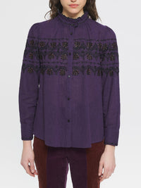 Blouse brodée Nelly - Purple