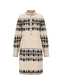 Robe courte brodée Nelly - Cream