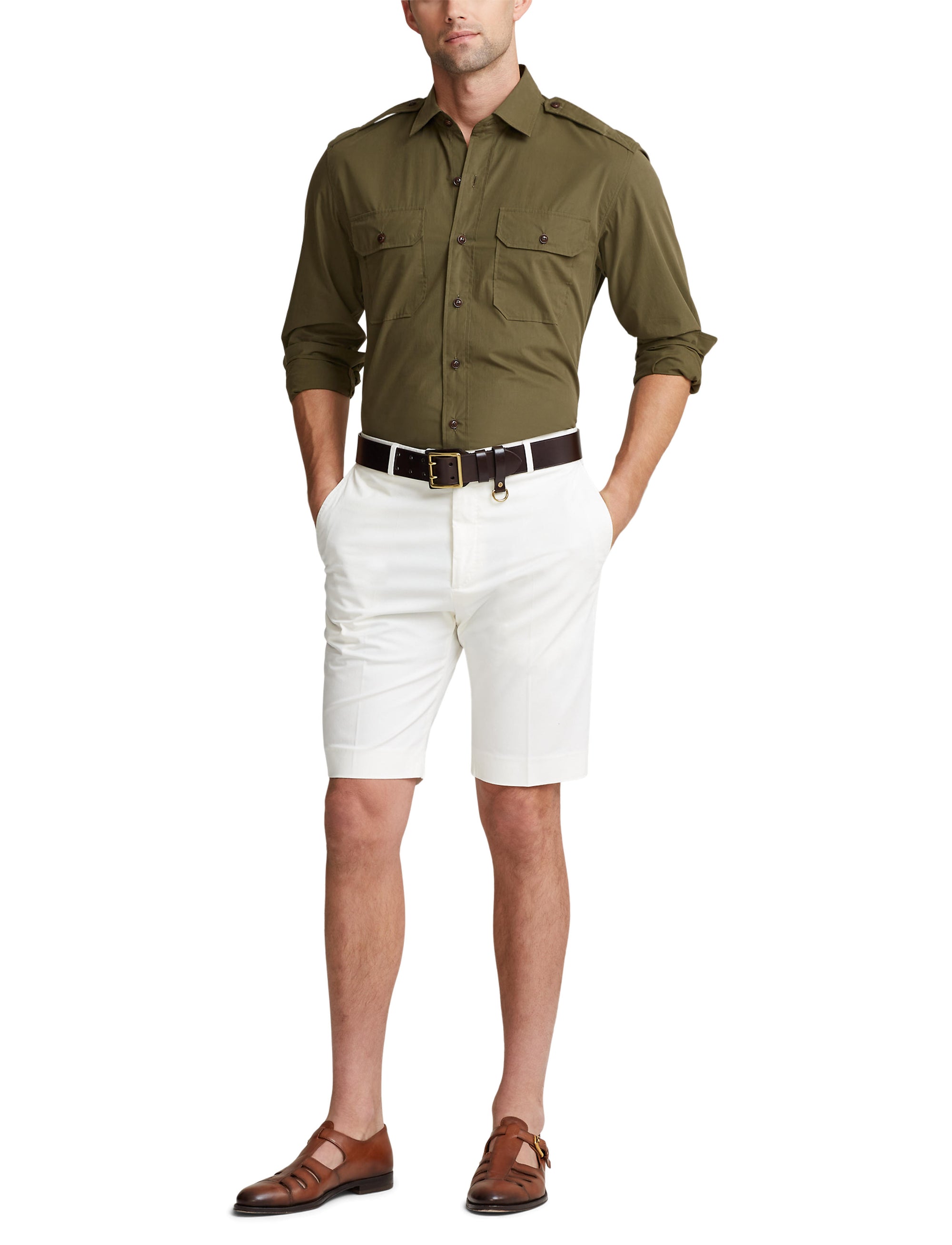 Poplin shirt - Olive Night