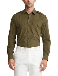Poplin shirt - Olive Night