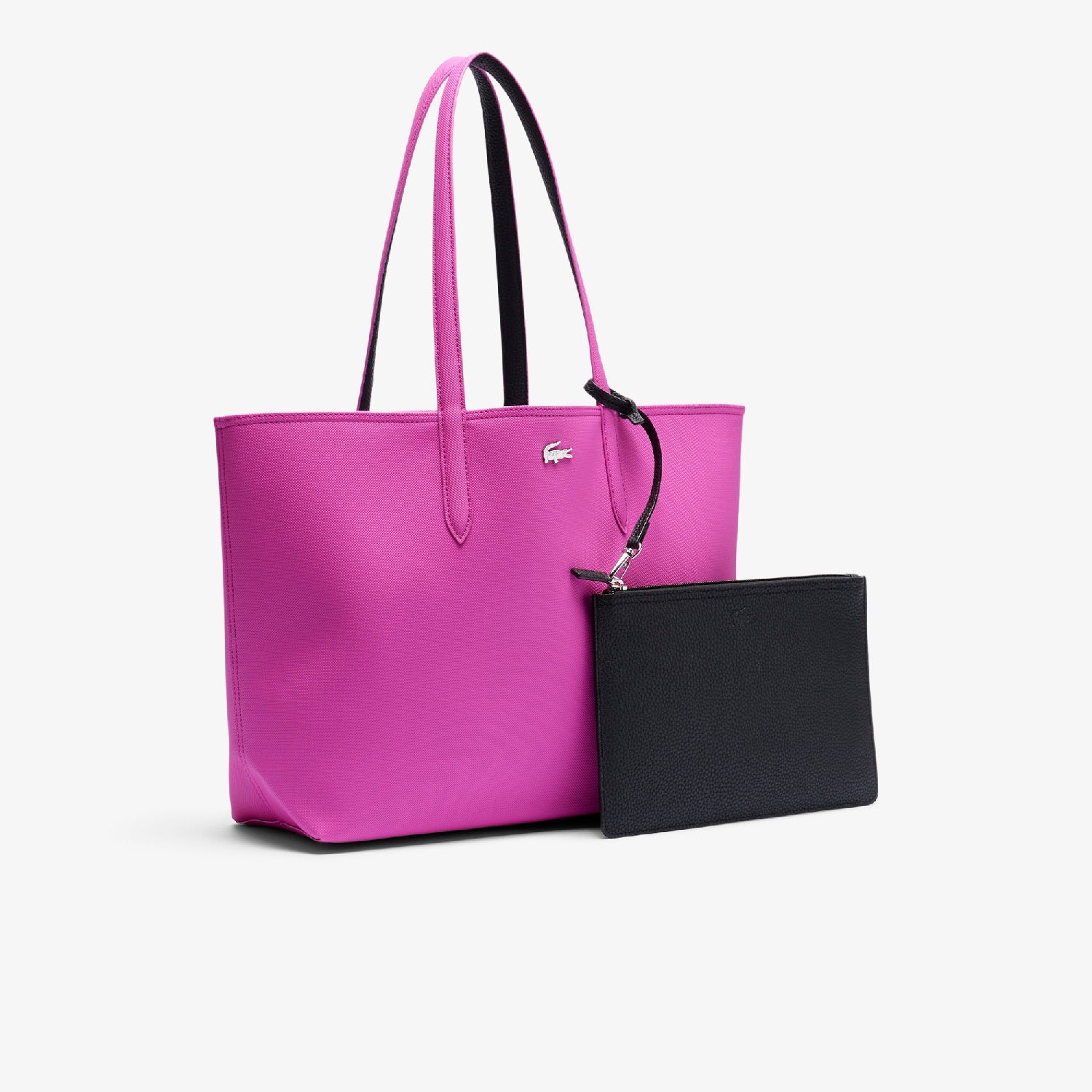 Sac cabas Anna réversible avec pochette en piqué - Malva Noir