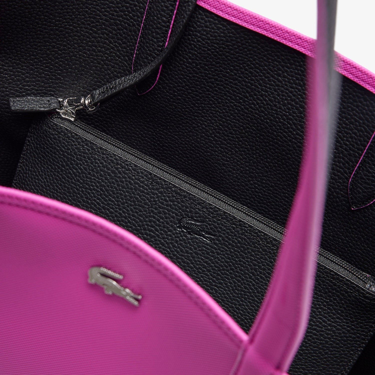 Sac cabas Anna réversible avec pochette en piqué - Malva Noir