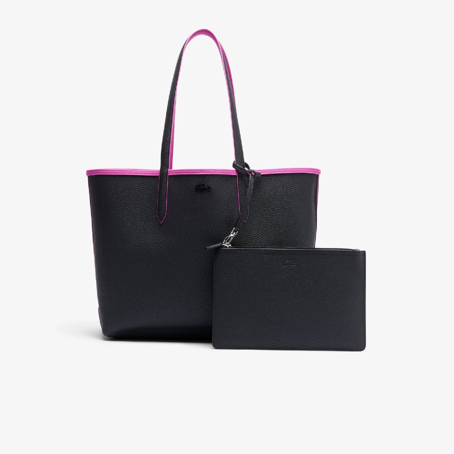 Sac cabas Anna réversible avec pochette en piqué - Malva Noir