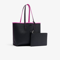 Sac cabas Anna réversible avec pochette en piqué - Malva Noir