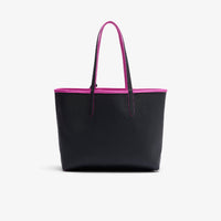 Anna reversible tote bag with piqué pocket - Malva Black