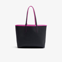 Sac cabas Anna réversible avec pochette en piqué - Malva Noir
