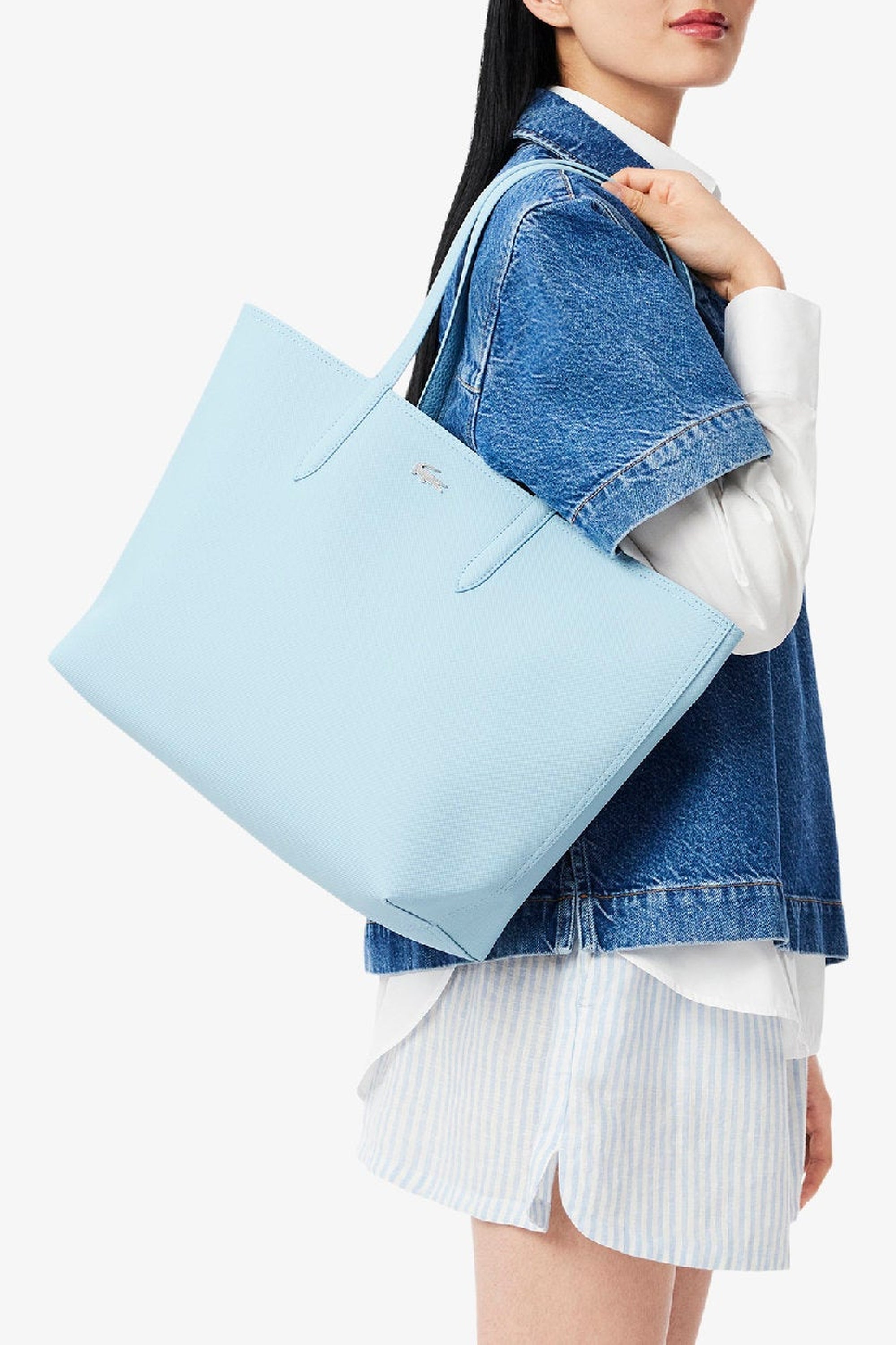 Sac cabas Anna réversible avec pochette en piqué - Forget Me Not