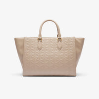 Grand sac cabas Maheki monogramme en cuir - Simply Taupe