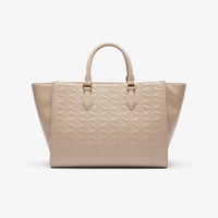 Grand sac cabas Maheki monogramme en cuir - Simply Taupe