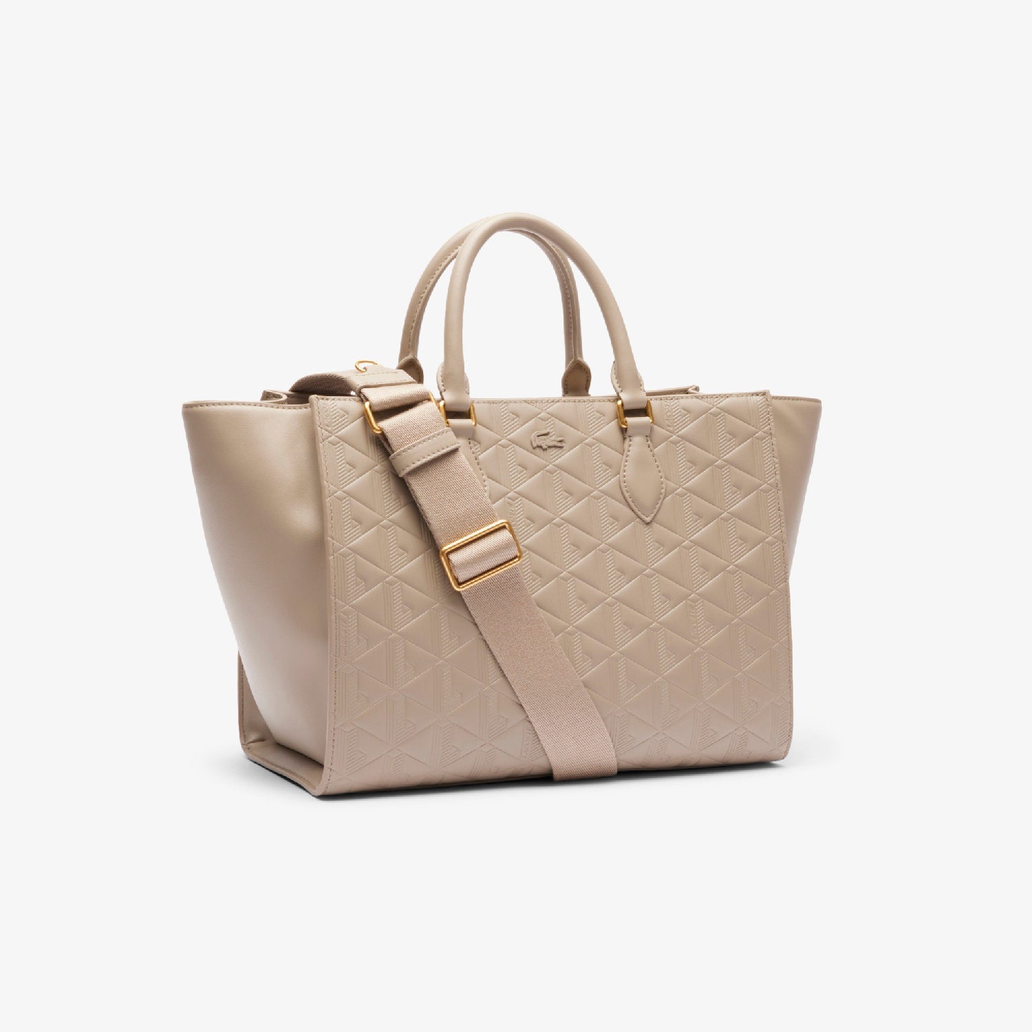 Grand sac cabas Maheki monogramme en cuir - Simply Taupe