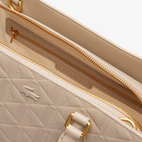 Grand sac cabas Maheki monogramme en cuir - Simply Taupe