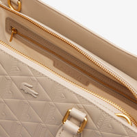 Grand sac cabas Maheki monogramme en cuir - Simply Taupe