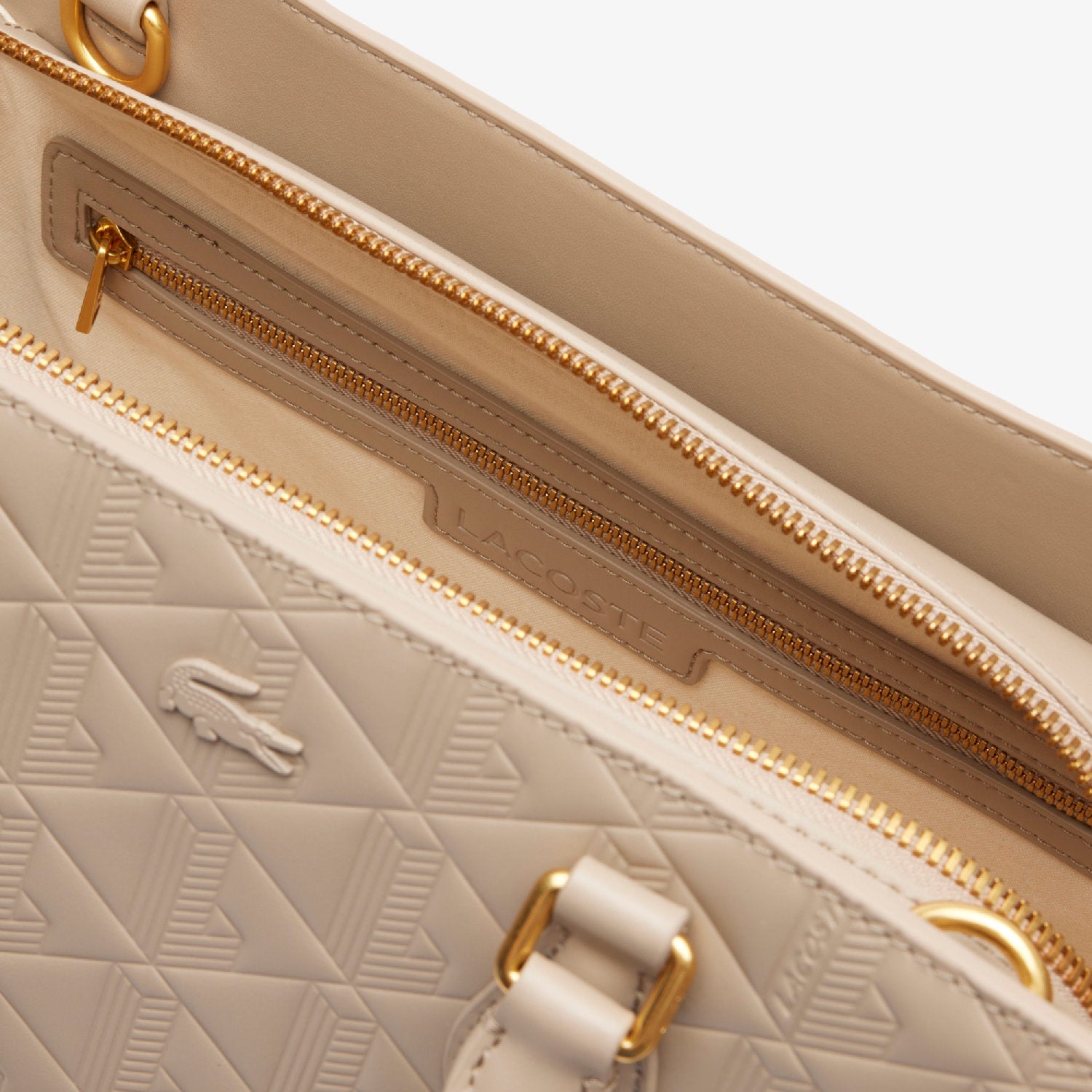 Grand sac cabas Maheki monogramme en cuir - Simply Taupe