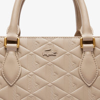 Grand sac cabas Maheki monogramme en cuir - Simply Taupe
