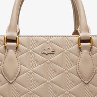 Grand sac cabas Maheki monogramme en cuir - Simply Taupe