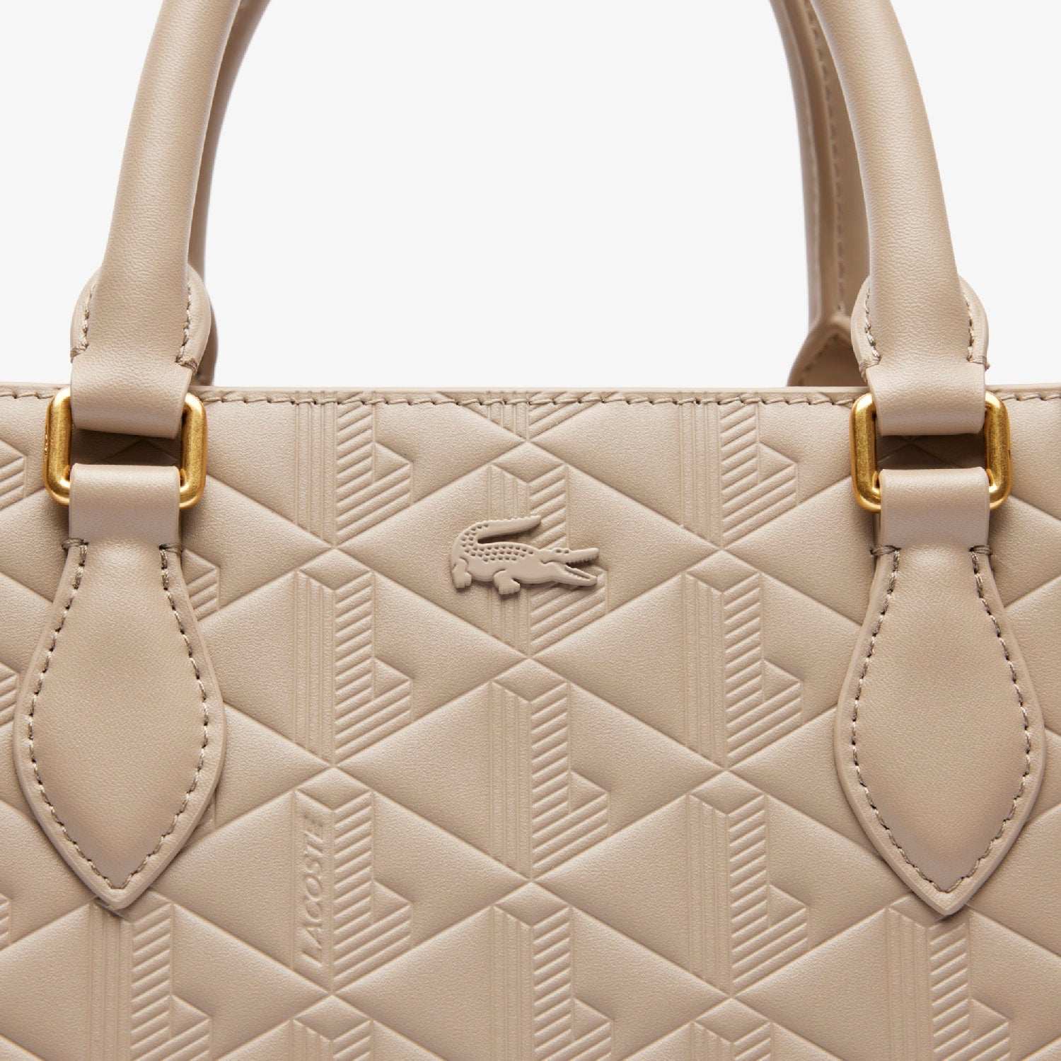 Grand sac cabas Maheki monogramme en cuir - Simply Taupe