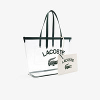 Grand sac cabas Anna grainé en piqué - Transparent Sinople