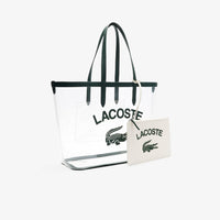 Grand sac cabas Anna grainé en piqué - Transparent Sinople