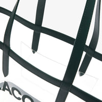 Grand sac cabas Anna grainé en piqué - Transparent Sinople