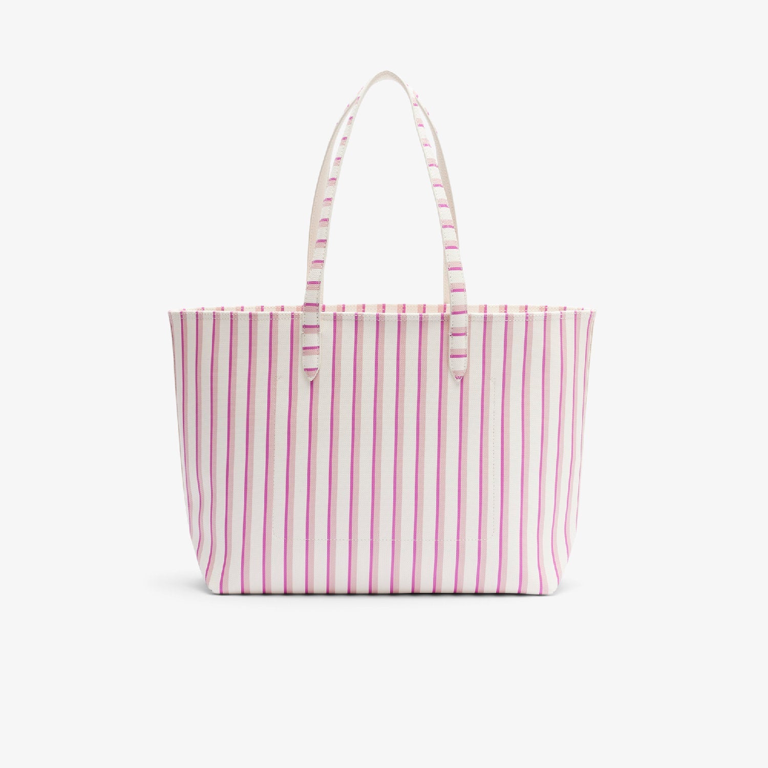 Sac cabas Anna zippé réversible en piqué - Farine Pink Stripes