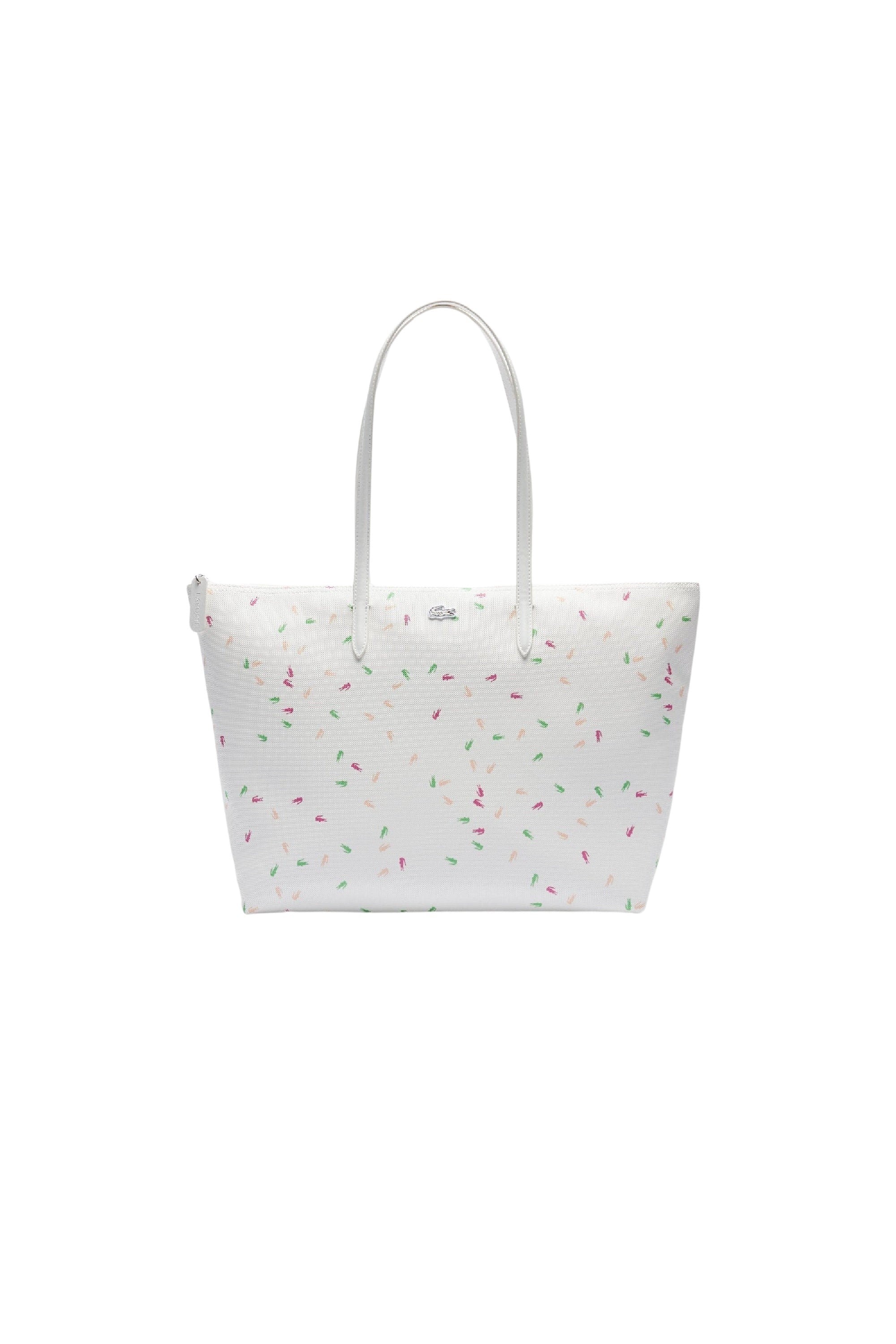 Grand sac cabas L.12.12 Concept imprimé en piqué - Confetti Croc Farine