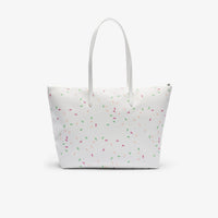 Grand sac cabas L.12.12 Concept imprimé en piqué - Confetti Croc Farine