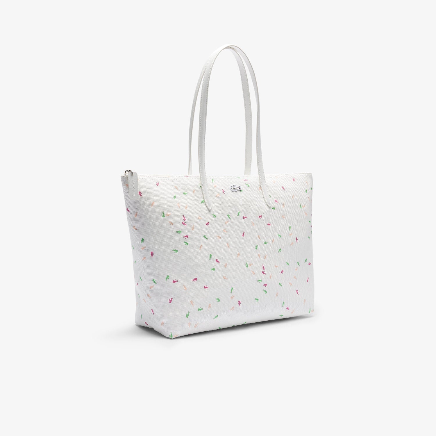 Grand sac cabas L.12.12 Concept imprimé en piqué - Confetti Croc Farine